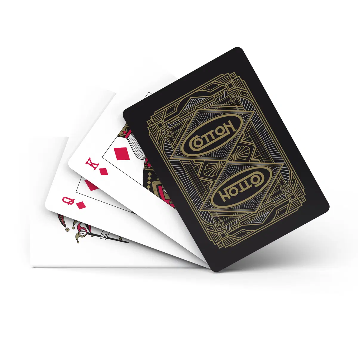 Floating playing cards editorial shot